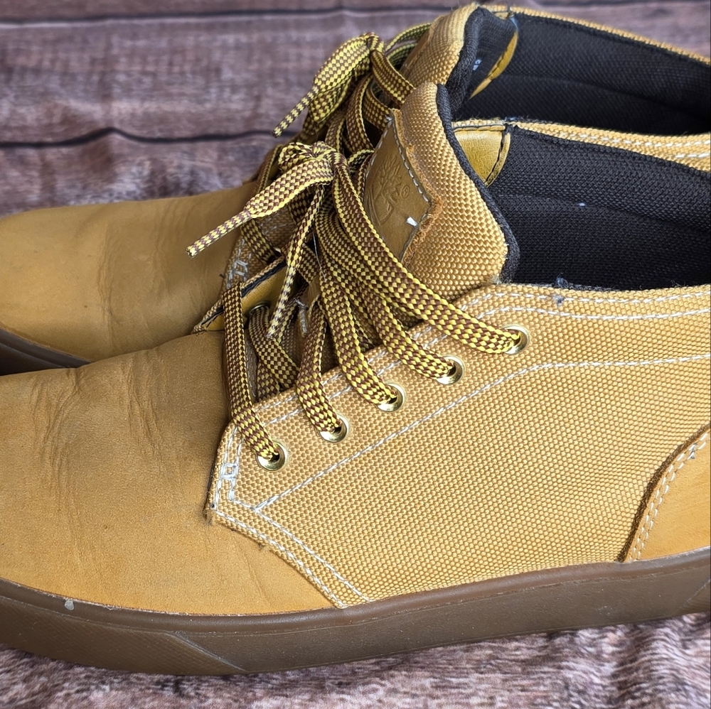 Timberland Men's Groveton Leather Fabric Chukka Boot Wheat Nubuck Size 7.5 - Picture 4 of 11